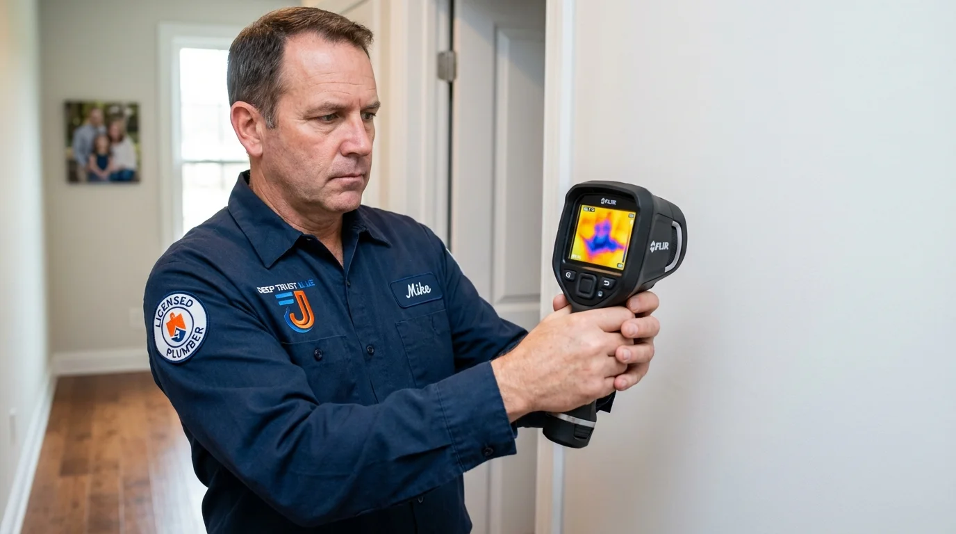Thermal imaging leak detection by Johns Plumbing LLC in Crosby